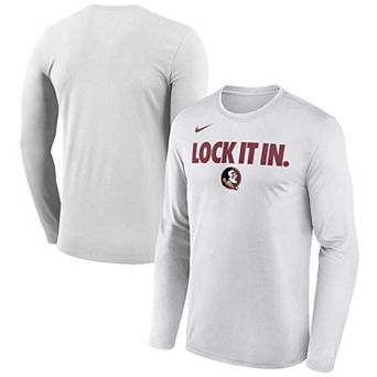 Men's Nike White Florida State Seminoles 2026 On-Court Bench Long Sleeve T-Shirt