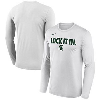 Men's Nike White Michigan State Spartans 2026 On-Court Bench Long Sleeve T-Shirt