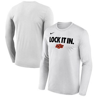 Men's Nike White Oklahoma State Cowboys 2026 On-Court Bench Long Sleeve T-Shirt