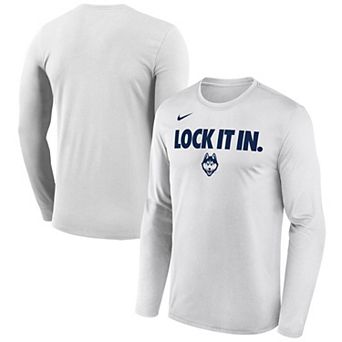 Men's Nike White UConn Huskies 2026 On-Court Bench Long Sleeve T-Shirt
