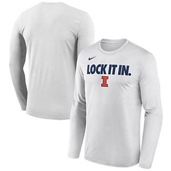 Men's Nike White Illinois Fighting Illini 2026 On-Court Bench Long Sleeve T-Shirt