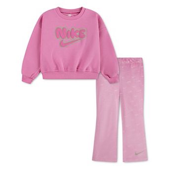 Baby Toddler & Little Girls 12 months - 6x Nike Dream Float Sweatshirt & Velour Flared Leggings 2 pc Set
