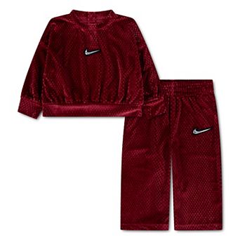 Baby Toddler & Little Girls 12 months - 6x Nike Swoosh Sparkle Velvet Pullover & Pants 2-Pice Set