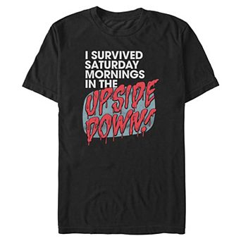Men's Stranger Things I Survived Saturdays In The Upside Down Graphic Tee