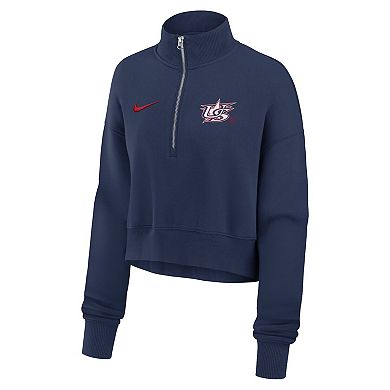 Women's Nike Navy USA Baseball 2026 World Baseball Classic Phoenix Fleece Half-Zip Sweatshirt