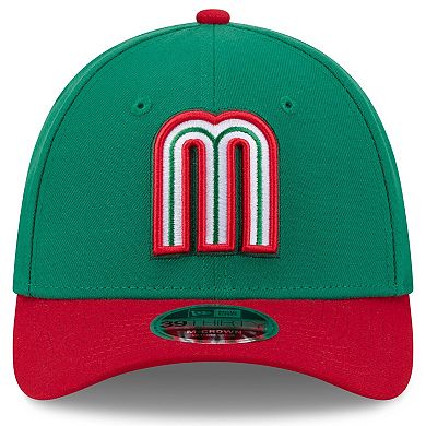 Men's New Era Green/Red Mexico Baseball 2026 World Baseball Classic M-Crown 39THIRTY Flex Hat