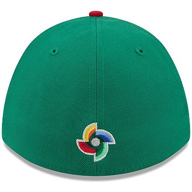 Men's New Era Green/Red Mexico Baseball 2026 World Baseball Classic M-Crown 39THIRTY Flex Hat