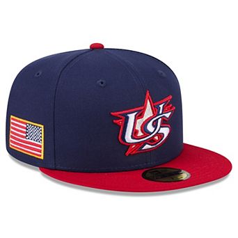 Men's New Era Navy/Red USA Baseball 2026 World Baseball Classic 59FIFTY Fitted Hat