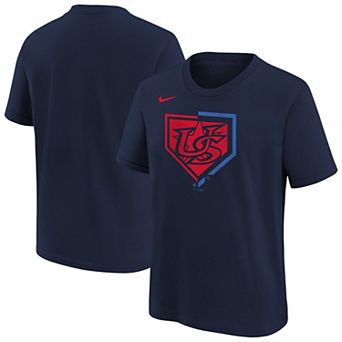 Youth Nike Navy USA Baseball 2026 World Baseball Classic Shield T-Shirt