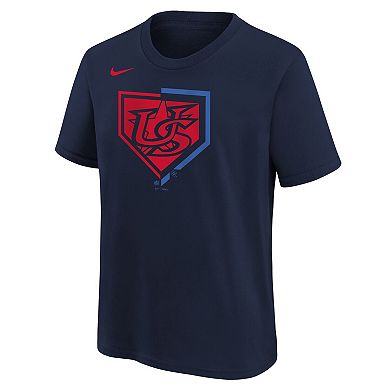 Youth Nike Navy USA Baseball 2026 World Baseball Classic Shield T-Shirt