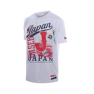 Men's New Era White Japan Baseball 2026 World Baseball Classic Oversized Throwback Distressed T-Shirt