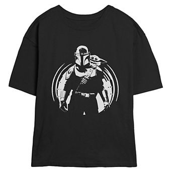 Juniors' The Mandalorian & Grogu Graphic Tee