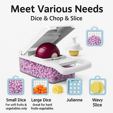 CASAFOYER 16 in 1 Vegetable Chopper, Mandoline Slicer and Food Processor