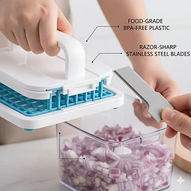 CASAFOYER 16 in 1 Vegetable Chopper, Mandoline Slicer and Food Processor