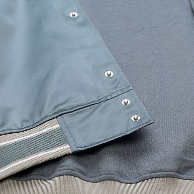 Men's Mitchell & Ness Blue/Silver New York Knicks Thunderstorm Lightweight Satin Full-Snap Jacket