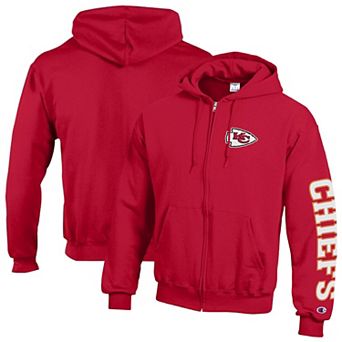 Men's Champion Red Kansas City Chiefs Powerblend Fleece Full-Zip Hoodie
