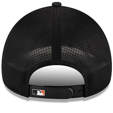 Men's New Era Black Baltimore Orioles 2026 Batting Practice Apex 9FORTY Adjustable Trucker Hat