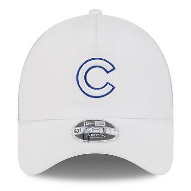 Men's New Era White Chicago Cubs 2026 Batting Practice Apex 9FORTY Adjustable Trucker Hat