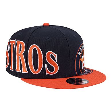 Men's New Era Navy/Orange Houston Astros Stretched Two-Tone 9FIFTY Adjustable Hat