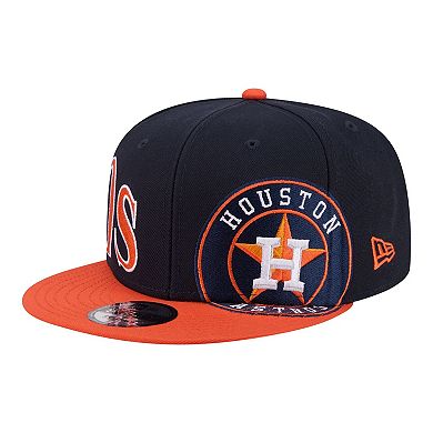 Men's New Era Navy/Orange Houston Astros Stretched Two-Tone 9FIFTY Adjustable Hat