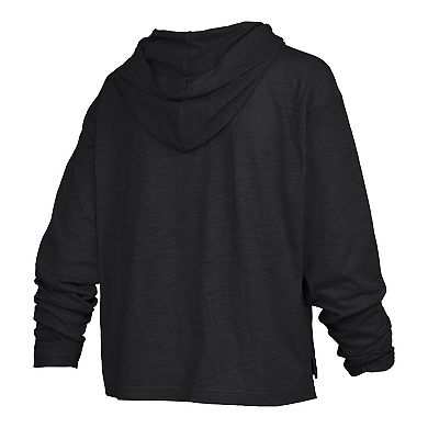 Women's Pressbox Black Purdue Boilermakers Nelson Arch Over Logo Long Sleeve Hooded T-Shirt