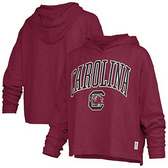 Women's Pressbox Garnet South Carolina Gamecocks Nelson Arch Over Logo Long Sleeve Hooded T-Shirt
