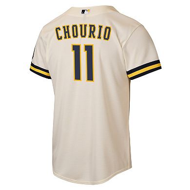Youth Nike Jackson Chourio Cream Milwaukee Brewers Home Stadium Jersey