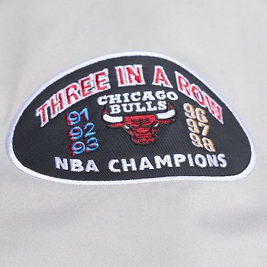 Men's Mitchell & Ness Blue/Silver Chicago Bulls Thunderstorm Lightweight Satin Full-Snap Jacket