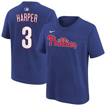Youth Nike Bryce Harper Royal Philadelphia Phillies Name & Number T-Shirt