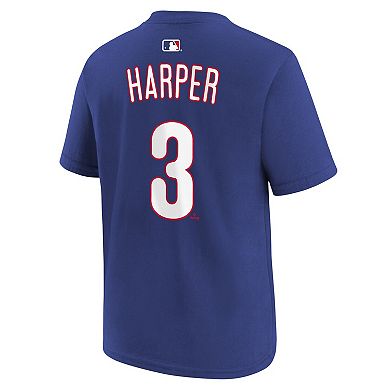 Youth Nike Bryce Harper Royal Philadelphia Phillies Name & Number T-Shirt