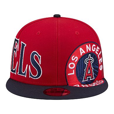 Men's New Era Red/Navy Los Angeles Angels Stretched Two-Tone 9FIFTY Adjustable Hat