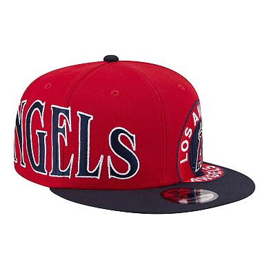 Men's New Era Red/Navy Los Angeles Angels Stretched Two-Tone 9FIFTY Adjustable Hat