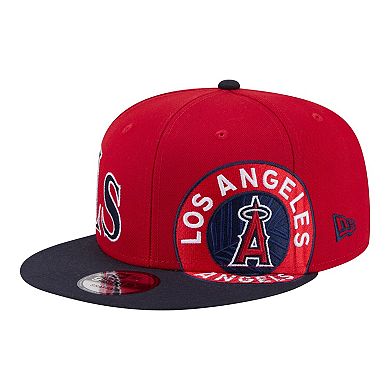 Men's New Era Red/Navy Los Angeles Angels Stretched Two-Tone 9FIFTY Adjustable Hat