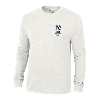 Men's Champion White New York Yankees Cooperstown Winning Tradition Tri-Blend Long Sleeve T-Shirt
