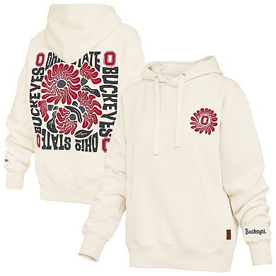 Women's Pressbox Cream Ohio State Buckeyes Elena Janise Hoodie