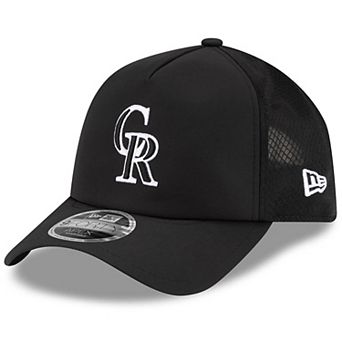Men's New Era Black Colorado Rockies 2026 Batting Practice Apex 9FORTY Adjustable Trucker Hat