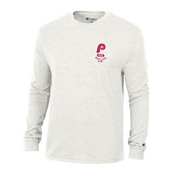 Men's Champion White Philadelphia Phillies Cooperstown Winning Tradition Tri-Blend Long Sleeve T-Shirt