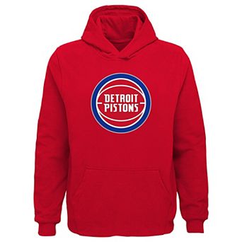 Youth Outerstuff Red Detroit Pistons Primary Logo Pullover Hoodie