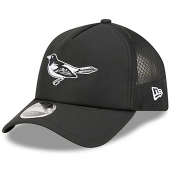 Men's New Era Black Baltimore Orioles 2026 Batting Practice Alternate Apex 9FORTY Adjustable Hat