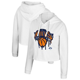 Women's Stadium Essentials White New York Knicks Ice Cream Cropped Hoodie