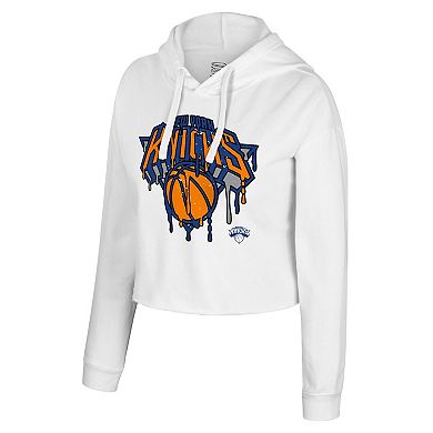 Women's Stadium Essentials White New York Knicks Ice Cream Cropped Hoodie