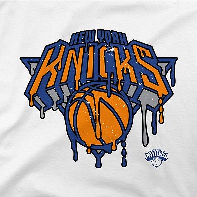 Women's Stadium Essentials White New York Knicks Ice Cream Cropped Hoodie