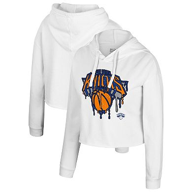 Women's Stadium Essentials White New York Knicks Ice Cream Cropped Hoodie