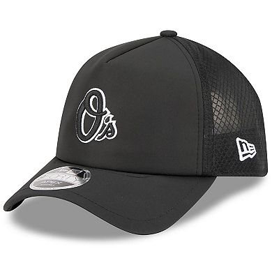 Men's New Era Black Baltimore Orioles 2026 Batting Practice Alternate Apex 9FORTY Adjustable Hat