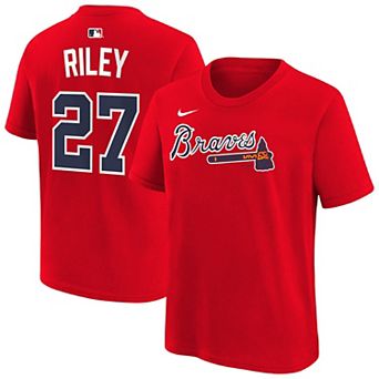 Youth Nike Austin Riley Red Atlanta Braves Name & Number T-Shirt