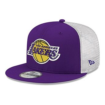 Men's New Era Purple Los Angeles Lakers Core Logo Meshback 9FIFTY Snapback Hat