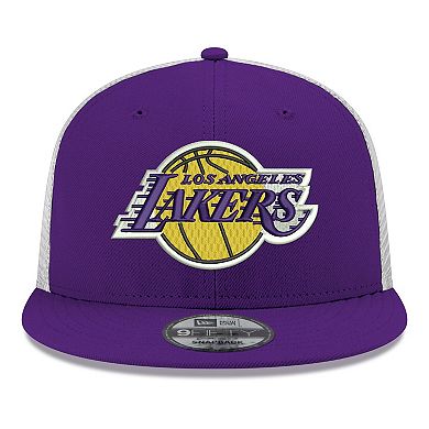 Men's New Era Purple Los Angeles Lakers Core Logo Meshback 9FIFTY Snapback Hat