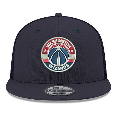 Men's New Era Navy Washington Wizards Core Logo Meshback 9FIFTY Snapback Hat