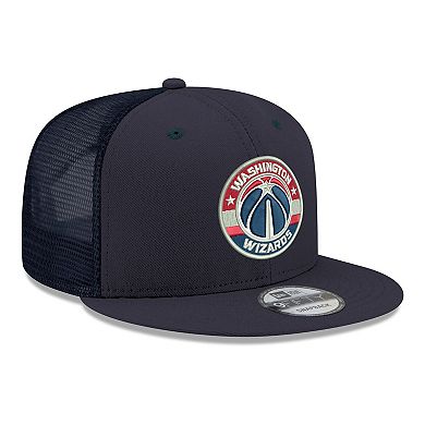 Men's New Era Navy Washington Wizards Core Logo Meshback 9FIFTY Snapback Hat
