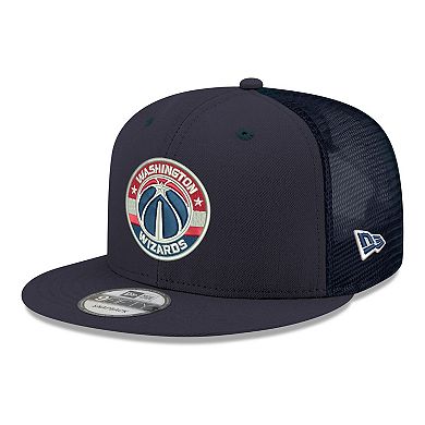 Men's New Era Navy Washington Wizards Core Logo Meshback 9FIFTY Snapback Hat